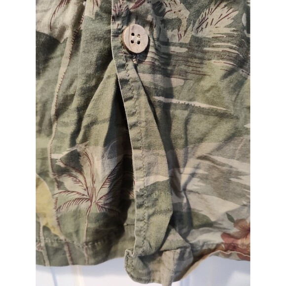 Aeropostale Hawaiian Shirt Mens XL Button Up Green Floral Short Sleeve - Picture 9 of 16